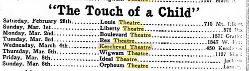 Kercheval Theatre - 1914 LISTING